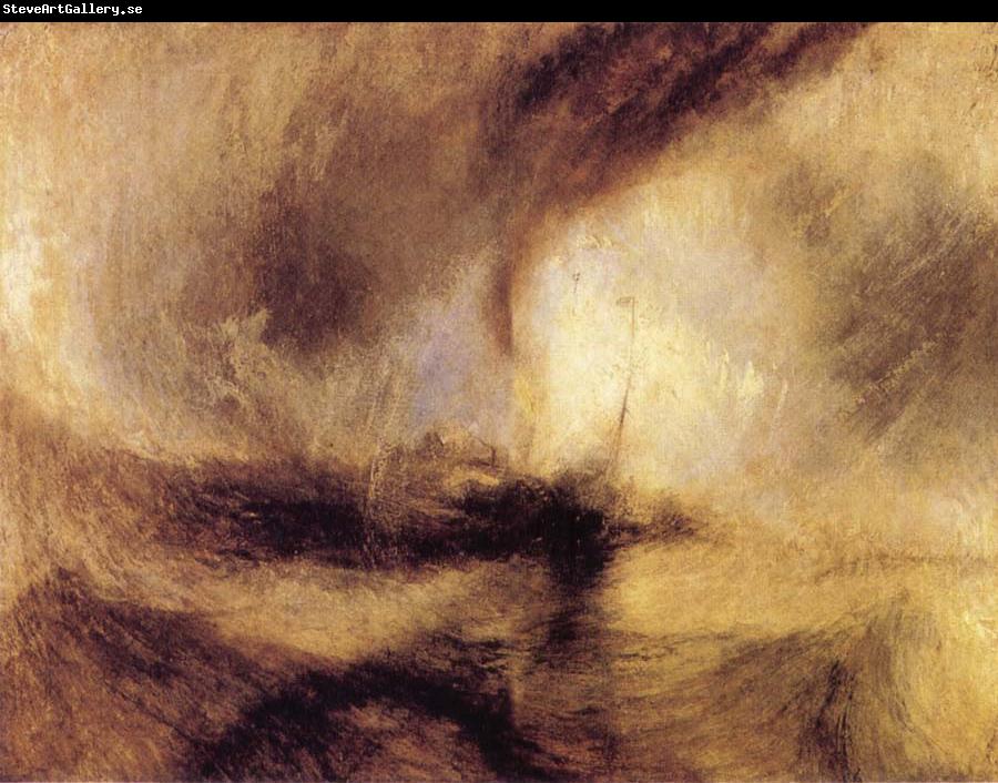 J.M.W. Turner Snow Storm-Steam Boat off a Harbour-s Mouth making Signals in Shallow Water,and going by the Lead.The Author was in this Storm on the Night the Ariel